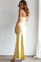 Azara Pintuck Bodice Maxi Dress Yellow