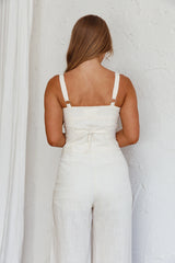 Play It Cool Button Up Top Natural