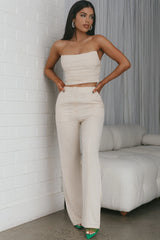 Monaco Nights Pleated Tube Top Nude