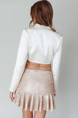 Risa Crop Satin Top Cream