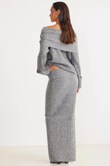 SNDYS Brooks Off Shoulder Jumper Grey