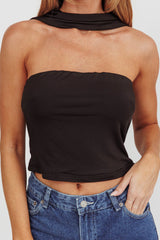 Damsel Reverse Halter Neck Top Black
