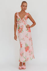 Second Chances Ruffle Trim Maxi Dress Lily Orange