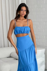 Bondi Gathered Crop Top Sapphire