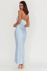 City Of Stars Strapless Maxi Dress Baby Blue