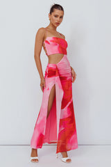 Alejandre Cut-Out Tied Maxi Dress Print Pink