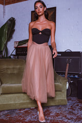 Think Twice Strapless Twist Top Black