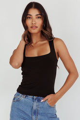 Tabatha U-Neckline Top Black