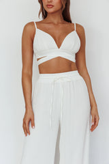 Cove Shirred Back Crop Top Ivory