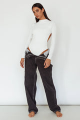 Remy Open Back Bodysuit Off White