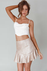 Lila Cowl Neck Corset Top Cream