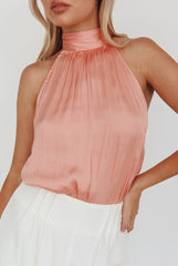 Calisto Sleeveless Tied Neck Top Rose