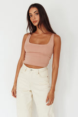 Pali U-Neckline Crop Top Nude