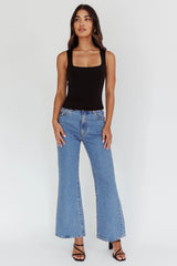 Tabatha U-Neckline Top Black