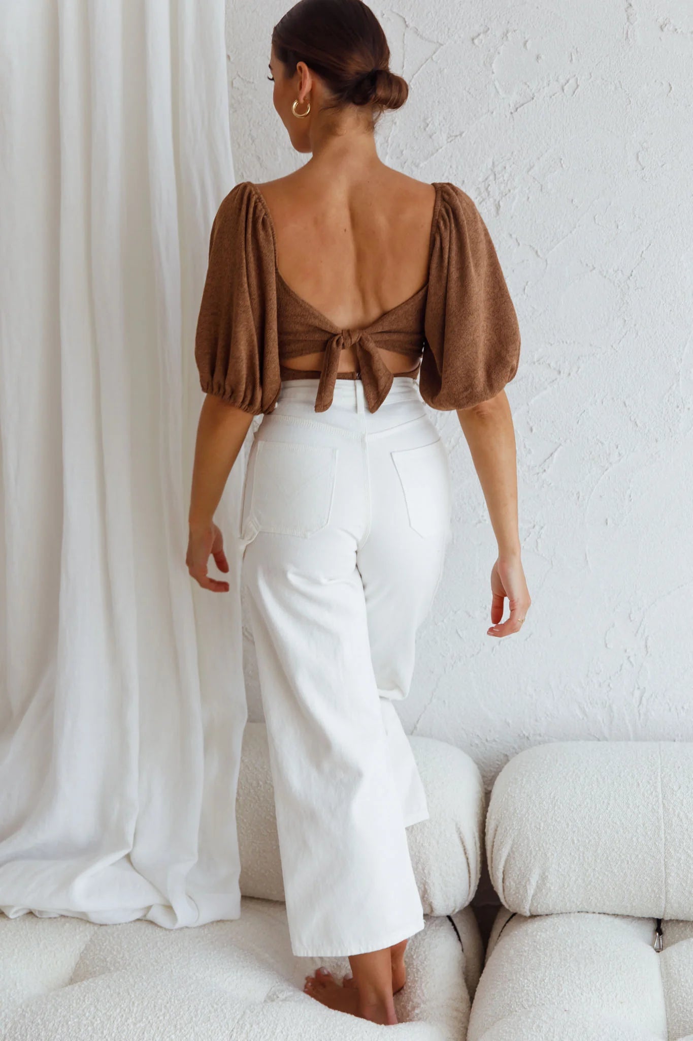 Maddi Tied Back Bodysuit Mocha
