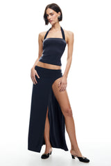 LIONESS Rouje Halter Top Onyx