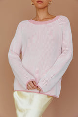 Trafalgur Ribbed Knit Sweater Pink