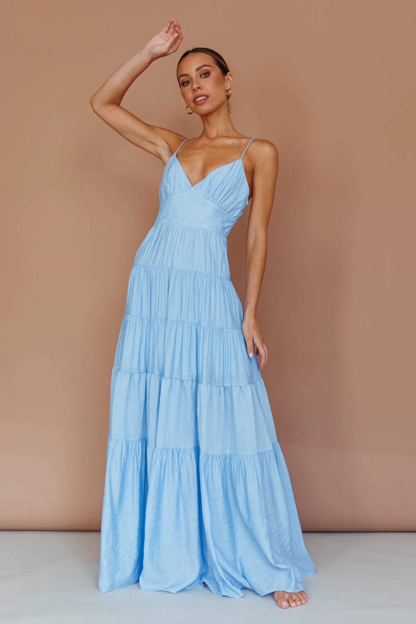 Main Attraction Cami Strap Maxi Dress Blue