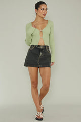 New School Long Sleeve Top Light Sage