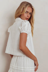 Danessa Tie Front Top White