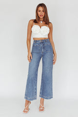 Romina Rose Bust Crop Top Ivory