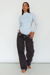 Remy Open Back Bodysuit Light Blue