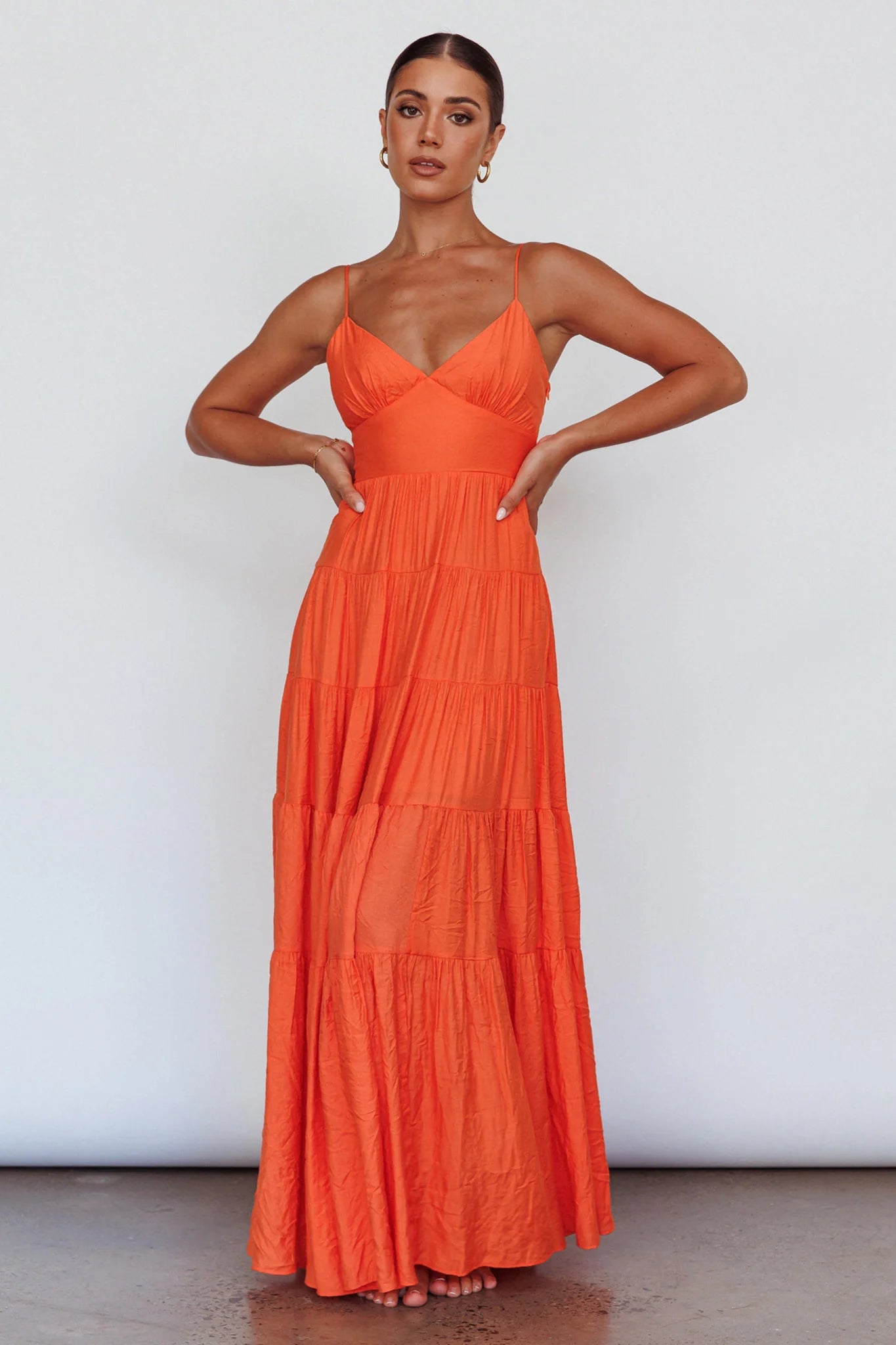 Main Attraction Cami Strap Maxi Dress Tangerine