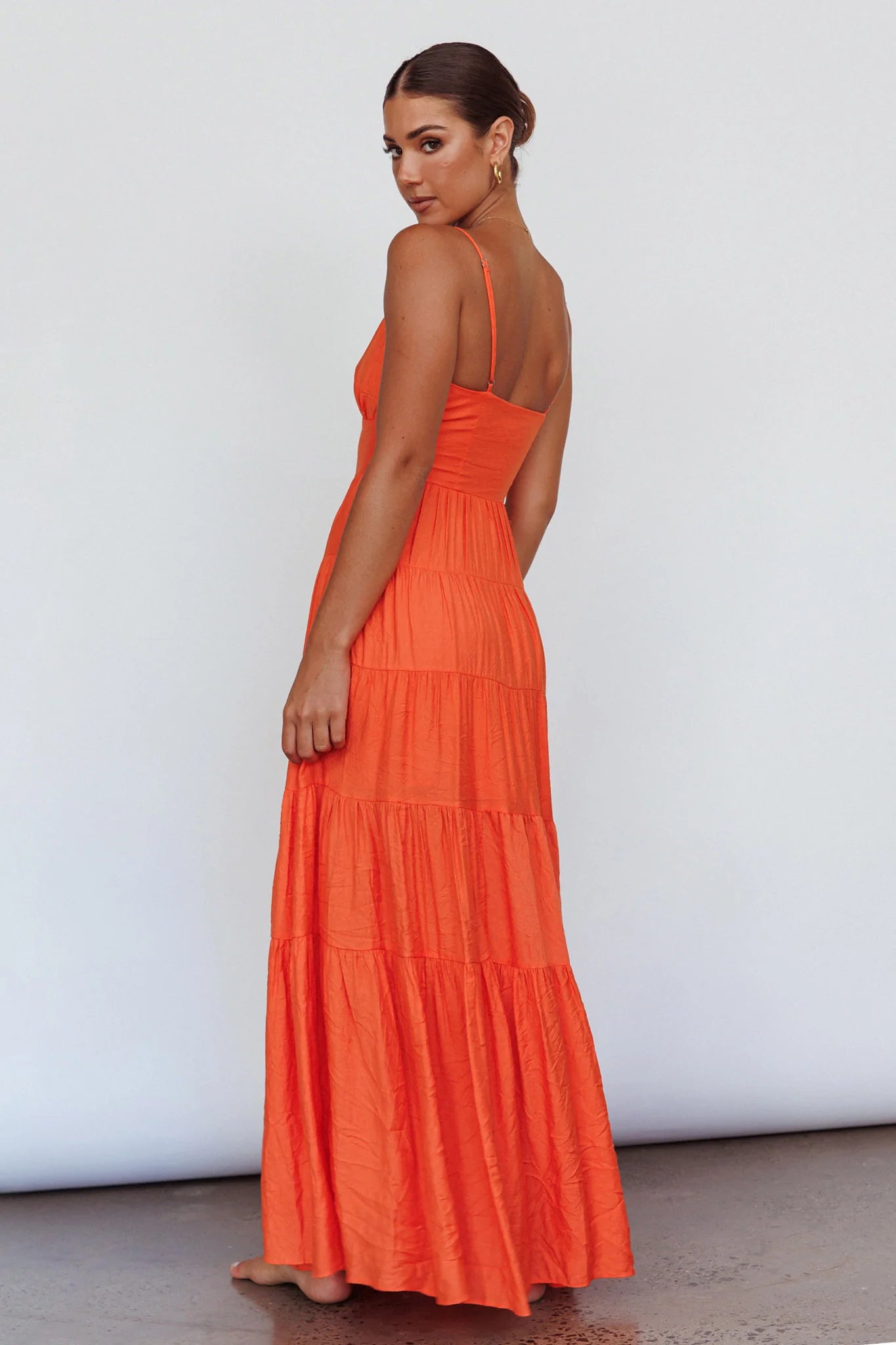 Main Attraction Cami Strap Maxi Dress Tangerine