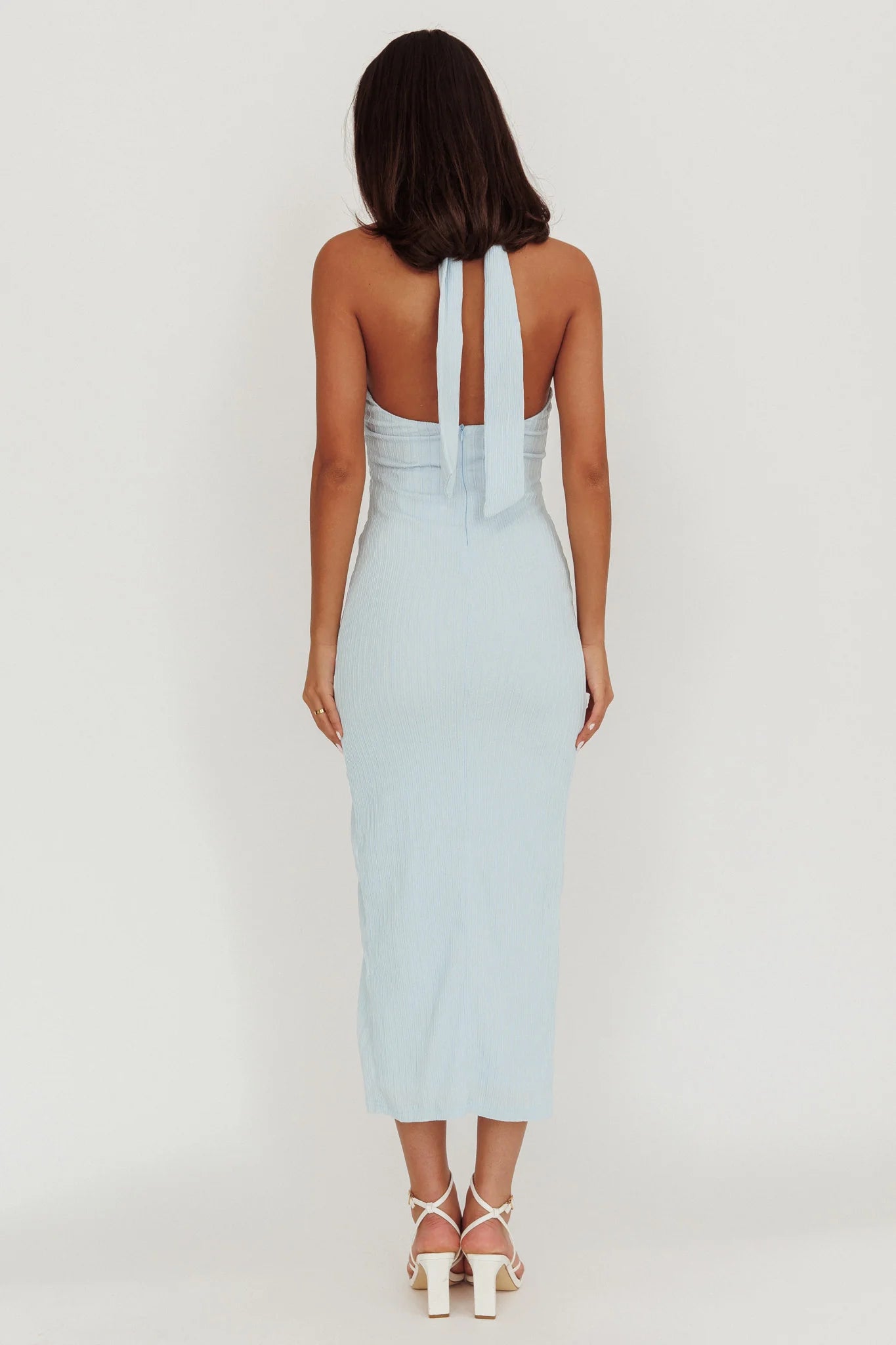 Oracle Halterneck Midi Dress Blue