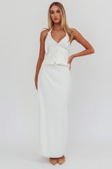 Tammi Halter Buckle Vest Top Off White