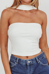 Damsel Reverse Halter Neck Top White