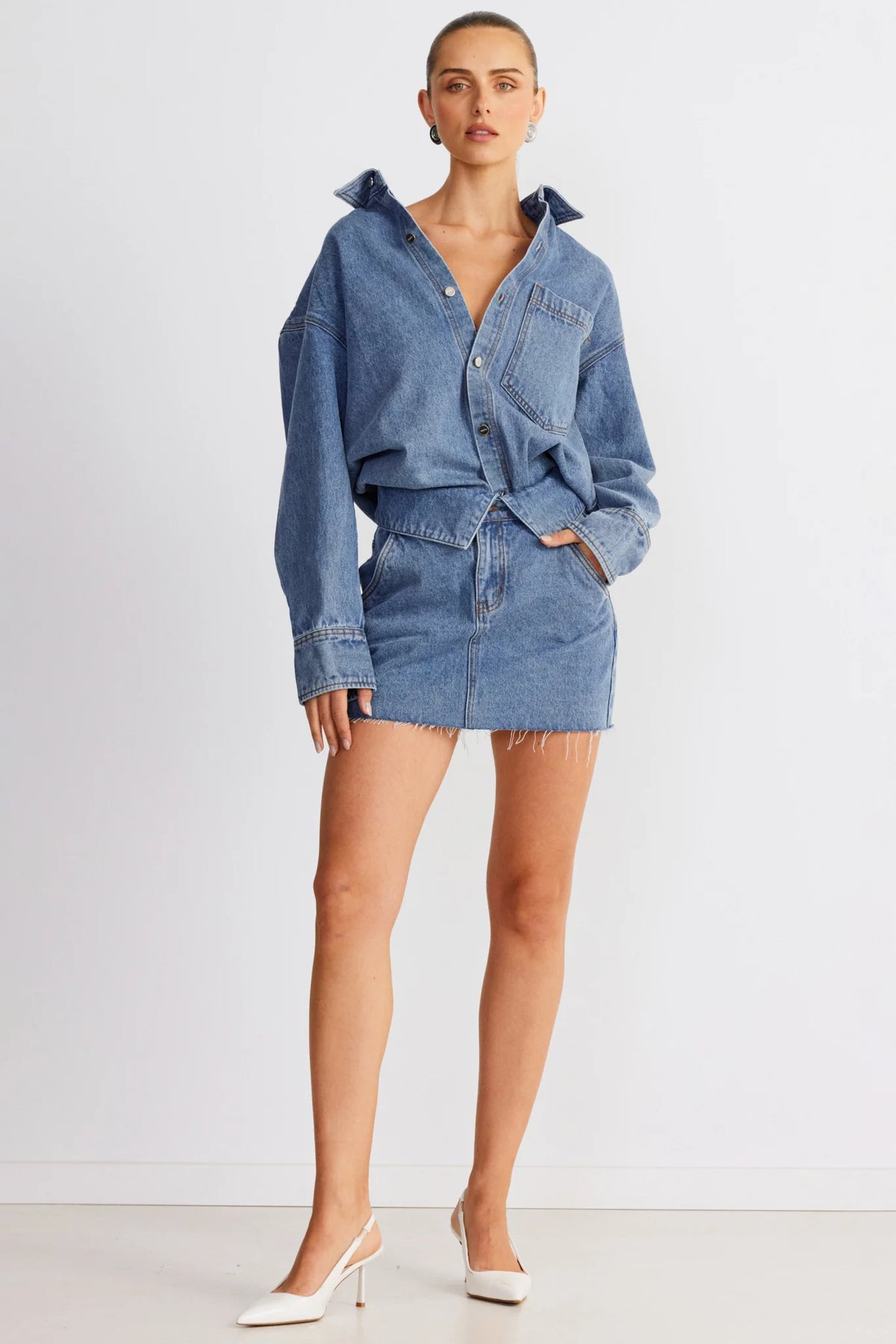 SNDYS Eve Denim Shirt Blue