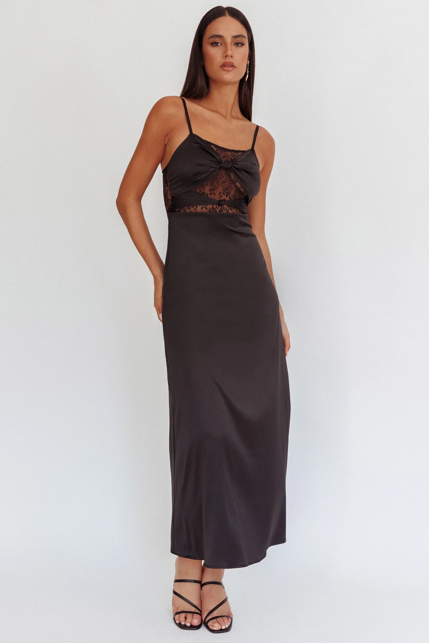 Wyatt Lace Twish Bust Maxi Dress Black