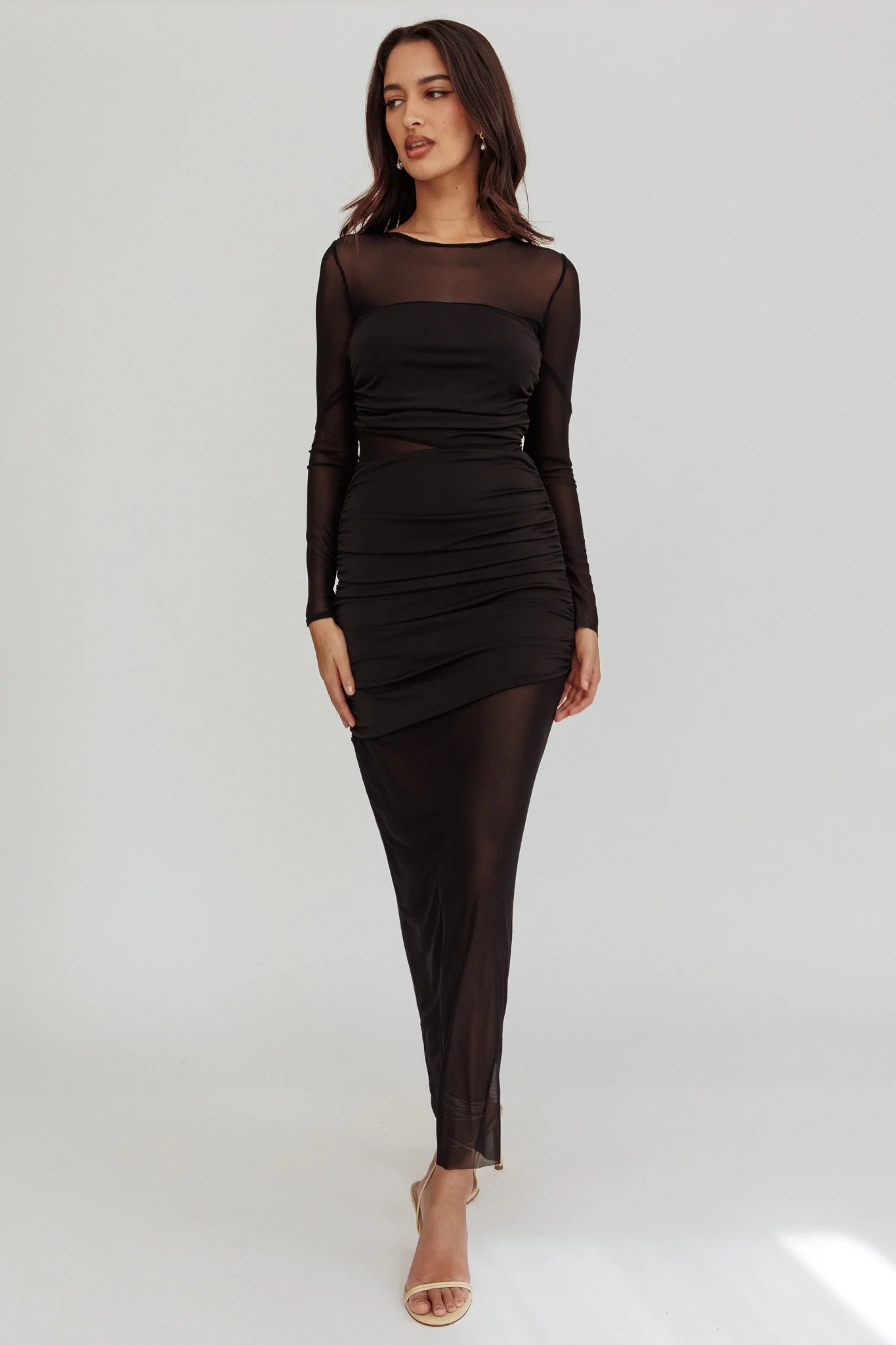 Harpa Mesh Maxi Dress Black