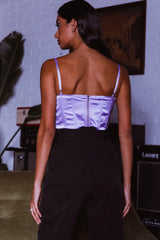 Lila Cowl Neck Corset Top Lilac