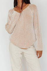 Trafalgur Ribbed Knit Sweater Camel