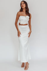 Like A Dove Rosette Corset Top Oyster