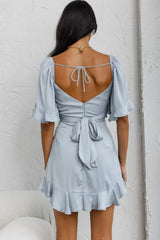 Hand In Mine Ruffle Hem Dress Blue