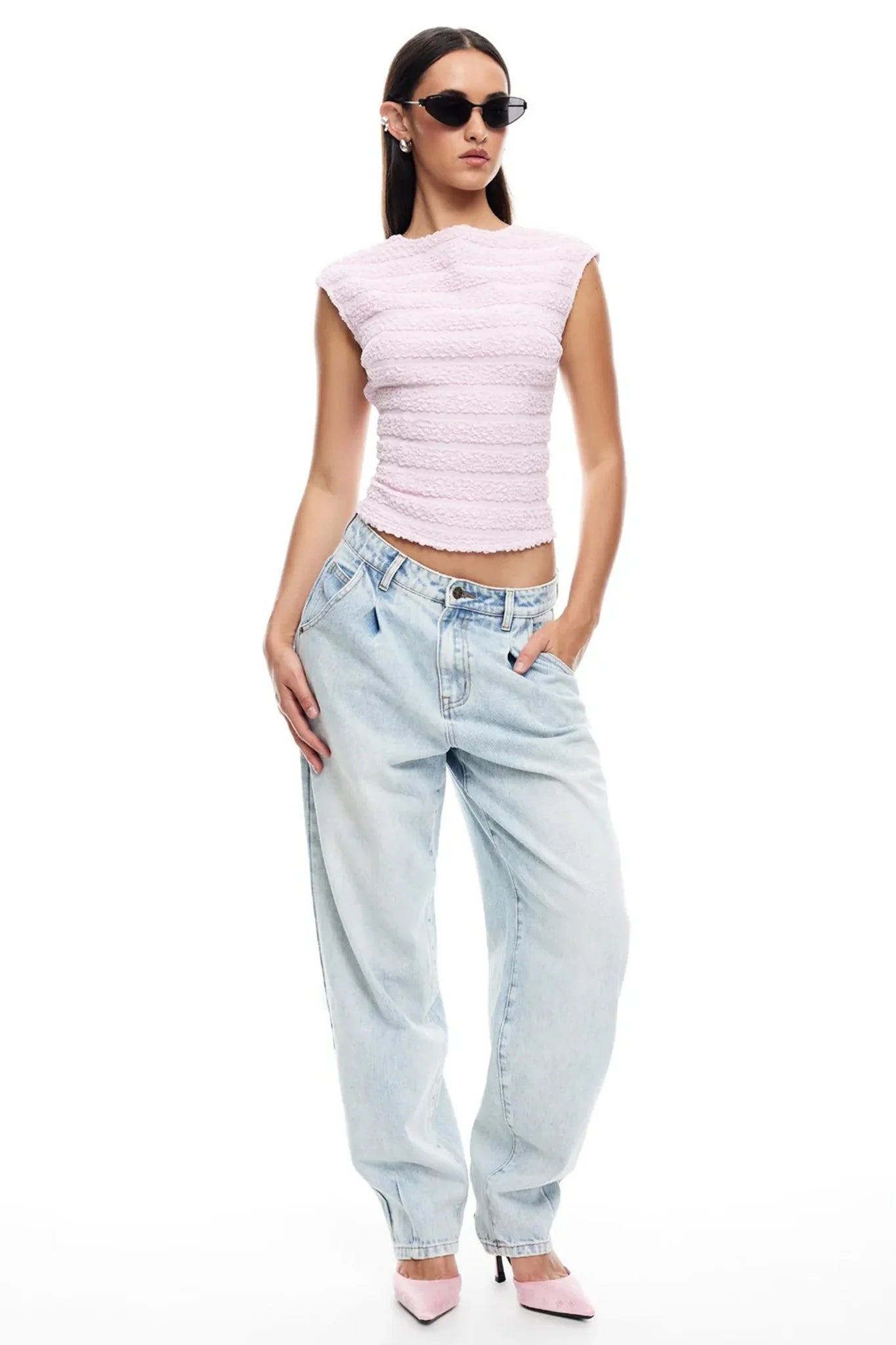 LIONESS Uno Tie Top Blush