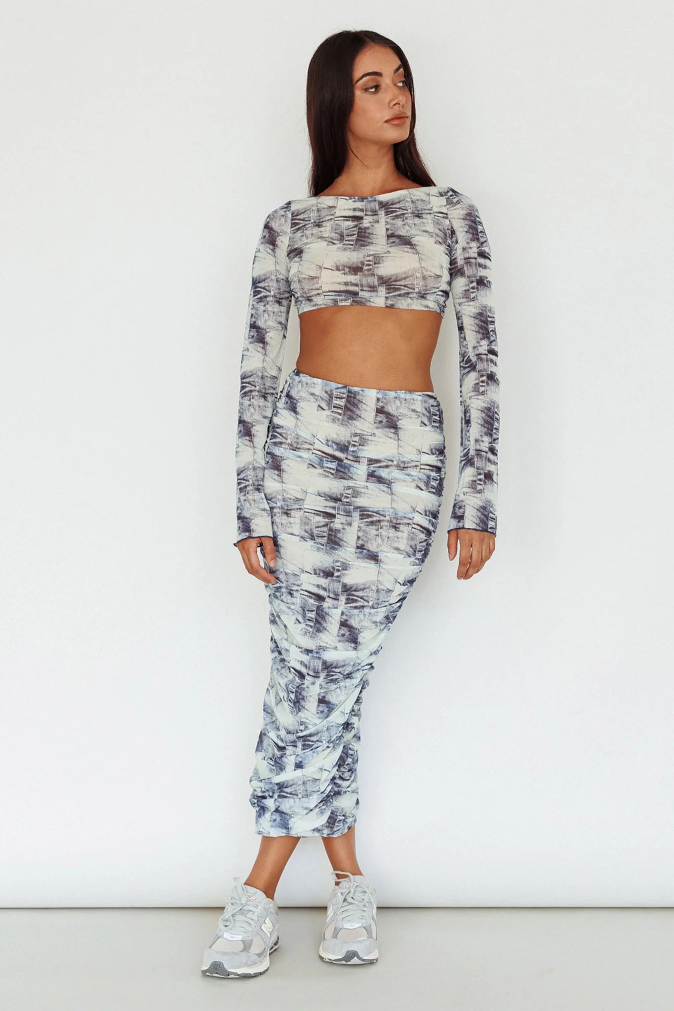 Blue Moons Strap Back Crop Top Indigo Denim