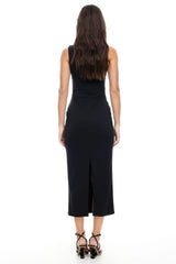 LIONESS After Hours Midi Dress Onyx