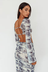 Blue Moons Strap Back Crop Top Indigo Denim