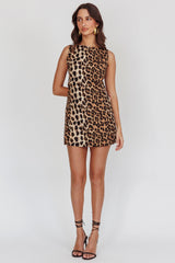 Rhode Island Shift Mini Dress Leopard