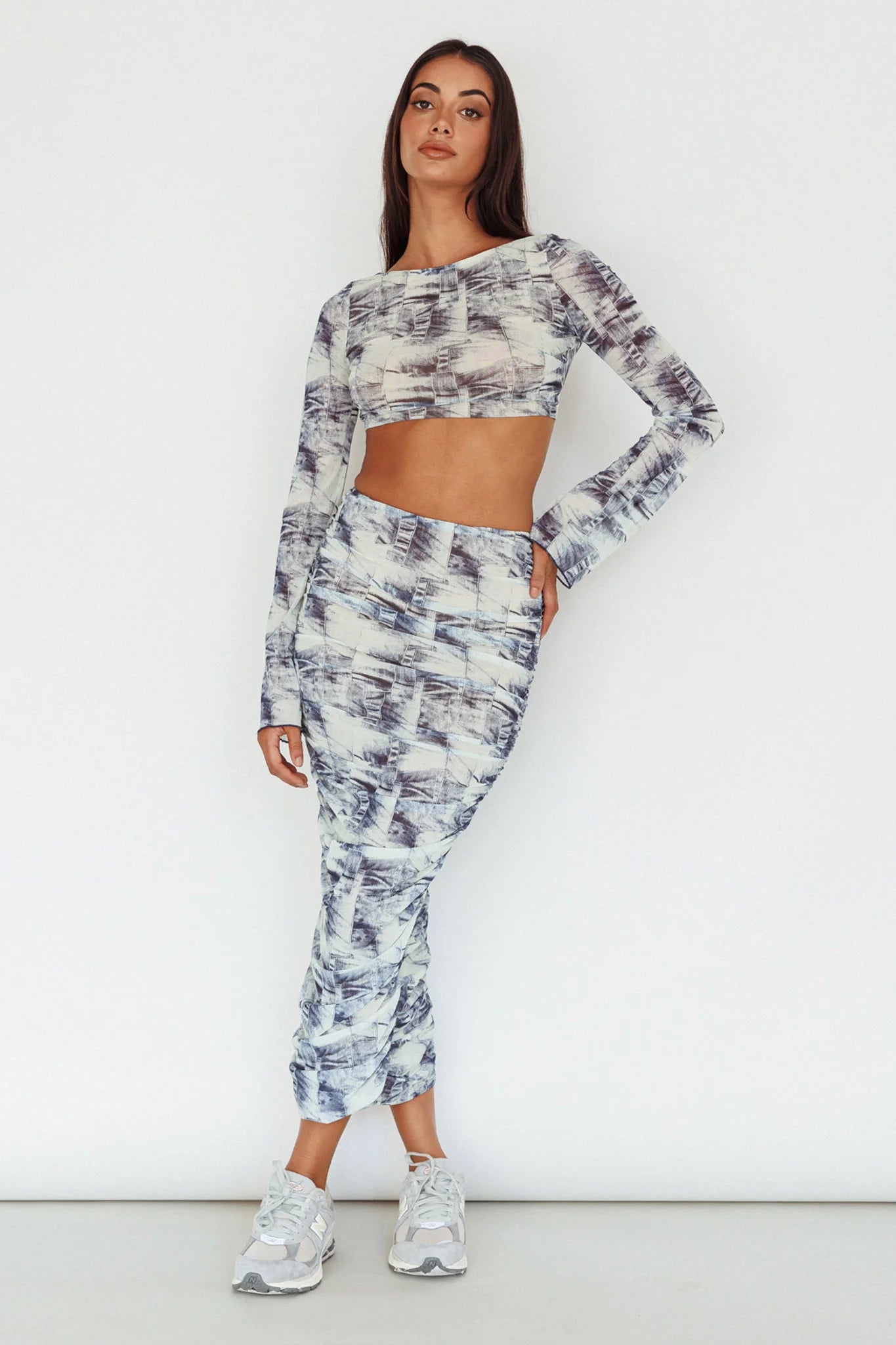 Blue Moons Strap Back Crop Top Indigo Denim