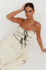 Maidens Tie Accent Maxi Dress Cream