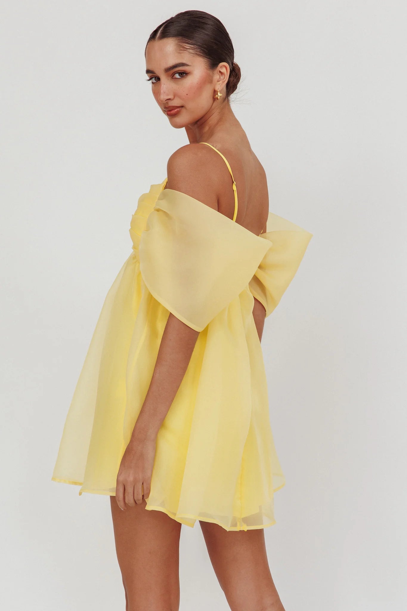 Little Liar Organza Mini Dress Yellow