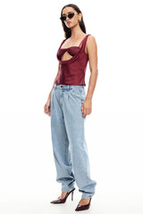 LIONESS Delilah Top Burgundy