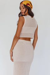 Bayside Sleeveless Crochet Top Oat