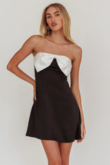 Sandi Bow Bust Mini Dress Black