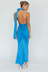 Amora Rose Halterneck Maxi Dress Blue